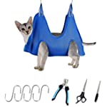 Cat and Dog Grooming Hammock, Cat and Dog Grooming Supplies with Grooming Sling, Nail Clippers, Nail Polish File and Comb, Cat and Dog Holder For Nail Trimming, Eye Care, Hair Grooming (Medium)