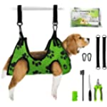 Dog Grooming Hammock for Nail Trimming - Complete Groomers Helper Set for Pets - Pet Grooming Hammock with Hooks Dog Nail Clipper - Dog Hammock for Nail Clipping - Dog Sling Lift Harness for Dogs Cats