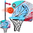 Mini Basketball Hoop Indoor for Kids,Over the Door Basketball Hoop for Room,Office&amp;Bathroom Games,Desk Accessories for Cubicle,Shooting Game Toy for Kids&amp;Adults,Gift for Boys Girls Toddlers,Punch-Free