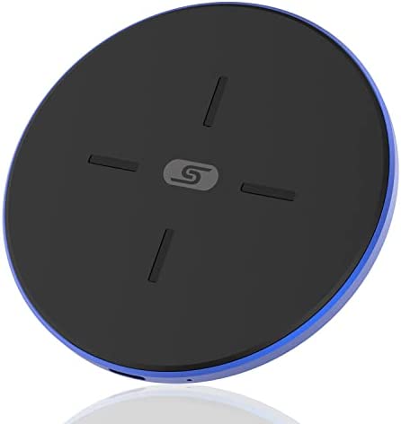 Wireless Charger SZSAGO 15W Max Fast Charge C1 Wireless Charging Pad Compatible with iPhone 13/13 Mini/13 Pro/13 Pro Max/12/11/X/8, Samsung Galaxy S21/20/Note 10, AirPods Pro etc(No AC Adapter)- Blue