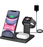 Wireless Charger Station, COSOOS 3 in 1 Charging Stand Compatible with iWatch Series 6/5/4/3/2/1,...