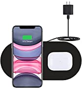 Dual Wireless Charger, COSOOS Qi Certified Fast Wireless Charging Pad Compatible with iPhone 12/1...