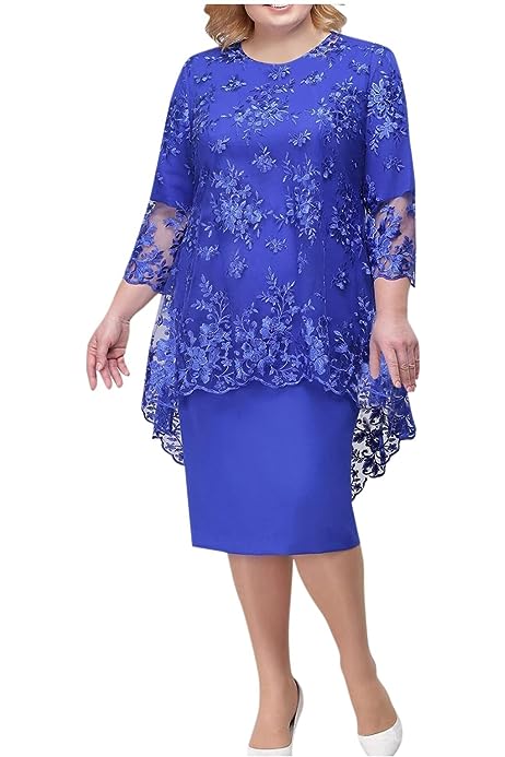 Women's Dresses for Wedding Guest Fashion Lace Embroidery Medium Long Length Two Piece Set Dress Summer