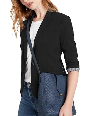 Women''s 2 Piece One Button Business Suit Set Office Lady Coat Slim Fit Open Front Blazer