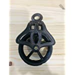 Cast Iron Pulley Wheel Industrial Cable Pull Rustic Farmhouse Barn Decor