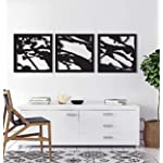 Mori Supura triptych Splash in the Forest | Abstract Metal Wall Art Home Décor Living Room Office Dining Aluminum Composite Modern Design Sculpture Ready to Hang for Outdoors and Indoors (58&quot; x 19&quot; in.)