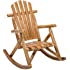 DJL Antique Wood Outdoor Rocking Log Chair Wooden Porch Rustic Log Rocker