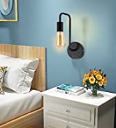 Modern Minimalist Black Bedroom Wall Mounted Light Fixture and Hallway Lighting - Mid Century Ind...