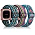 Maledan 3 Pack Elastic Band Compatible with Fitbit Versa/Fitbit Versa Lite/Fitbit Versa 2 Bands for Women Men, Adjustable Str