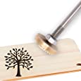 OLYCRAFT Wood Leather Branding Iron 2” Branding Iron Stamp Custom Logo BBQ Heat Stamp with Brass Head and Wood Handle for Woodworking and Handcrafted Design - Tree of Life #3
