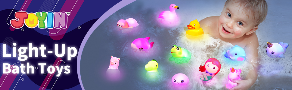 Light Up Bath Toys Kids Toddler Flashing Colourful LED Light Bathtub Baby Bathtime Floating Toys