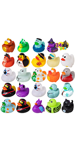 24pcs Halloween Adorable Floating Rubber Ducks