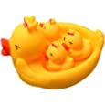 Bath Duck Toys Rubber Ducks Family Squeak and Float Duckies Baby Shower Toy Party Decoration for Toddlers Boys Girls (Winking Duck Family)