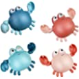 GIFTRRTOY Bath Toys for Toddlers ,Cute Wind-up Swimming Crab Baby Bathtub Toys for 1-3 Years Old 6 to 12 Months Boys Girls &amp; Kids (Multi-Colors 4 Pcs)