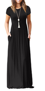 GRECERELLE Women''s Short Sleeve Loose Plain Maxi Dresses Casual Long Dresses with Pockets