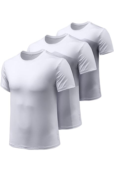 2, 3 or 5 Pack Men's Workout Running Shirts, Sun Protection Quick Dry Athletic Shirts, Short Sleeve Gym T-Shirts