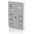 USB C Wall Charger, USB C Outlet, Huntkey 6 Outlet Extender Surge Protector with 3 USB Ports(1 USB C,PD 18W) 1080J Multi Plug Outlet