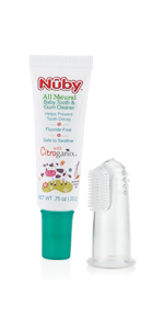 Baby Toothpaste and Silicone Finger Gum Massager