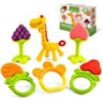 New Teething Toys for Newborn Babies, Infants, and Toddlers of All Ages Package Includes 6 Super Adorable, and Freezer Safe Silicone Teethers Comes in Different Shapes and Perfect for Soothing Babies