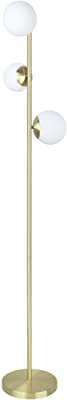 Aspen Creative Satin Brass, 45021-11, Three-Light Floor Lamp, Transiitional Design, 65-1/2" High