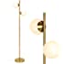 Brightech Sphere Floor Lamp for Living Room, Mid-Century Modern 2 Globe Pole Light for Bedroom, Bright LED Standing Lamps for