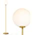 Brightech Luna - Frosted Glass Globe LED Floor Lamp - Mid Century Modern Standing Light for Living Rooms, Gets Compliments - 