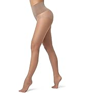 EVERSWE Women''s Seamless Control Top Tights 15D, No Seam Pantyhose, Ladder Resist Sheer Tights