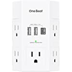 Surge Protector, Outlet Extender, 1800J USB Wall Charger with 5 Widely Outlets 3 USB Charging Ports(1 USB C), 3 Side Multi Plug Outlets Wall Adapter for Home Travel Office, ETL Listed…