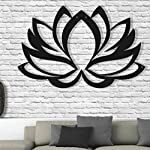 DEKADRON Metal Wall Art - Lotus Flower - 3D Wall Silhouette Metal Wall Decor Home Office Decoration Bedroom Living Room Decor Sculpture (Black, 30&quot; W x 20&quot; H/75x51cm)