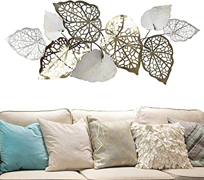 Metal Wall Art Metal Lotus Leaf, Metal Wall Decoration for Home, Metal Spring Flowers, Wall Hangings, Office and Living Room Decoration, Home Decor, House Warming Gift