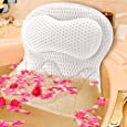 Bath Pillow for Tub Back Neck Support Bathtub Pillow Headrest SPA Tub Bath Pillow Cushion with Ultra-Soft 4D Air Mesh and 6 Suction Cups, Fits for All Bathtubs Home Spa, Coming with Laundry Bag