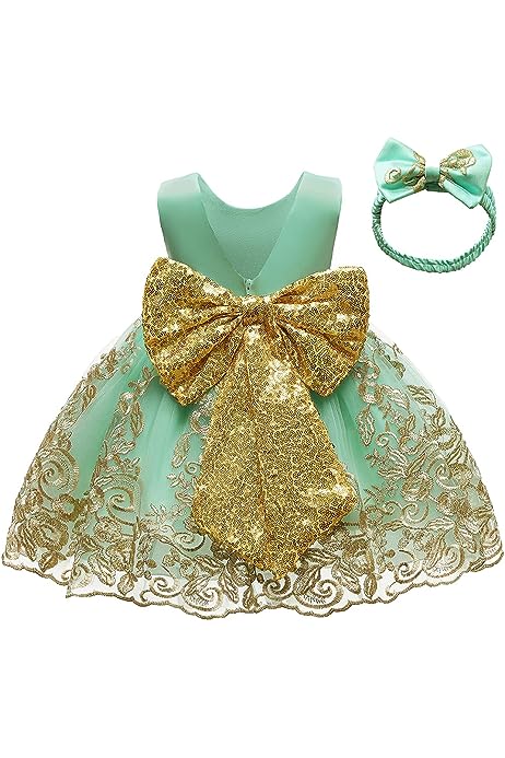 0-6 Years Baby Girls Pageant Lace Embroidery Dresses Toddler Formal Dress with Headwear