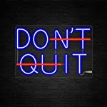 DO IT DON&#39;T QUIT Neon Sign with Remote, 11.8*17.3 Inch Neon Sign for Wall Decor, Home Gym Decor, Motivational Wall Art for Home Office-Blue