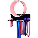 Alvade Gym Storage Rack,Double Layer Multi-Purpose Exercise Bands Rack,Resistance Bands Rack with 10 Hooks for Lifting Belt and Jump Rope Storage, Yoga Mat and Foam Roller Holder (Hardware Included)
