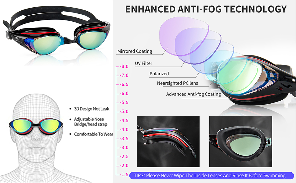 prescription swim goggles optical swim goggles nearsighted swimming goggles nearsighted swim goggles