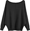 MAKARTHY Women's Batwing Sleeves Knitted Dolman Sweaters Pullovers Tops
