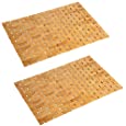 Bamboo Bath Mat Bathroom Rugs Floor Wood Shower Bathtub Waterproof Non Slip Natural Accessories 16x24 Inch Easy to Clean, 2 pcs