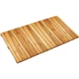 Bamboo Wood Bath Mat for Bathroom and Doorstep - Size 31 x 16 Inches (L x W) Foldable, Modern Farmhouse Bathmat Decor - Natural Color