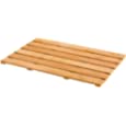 Bamboo Wood Bath Mats for Bathroom - Long Large 32 x 18 Inches, Non Slip Bathmat, Wooden Rug for Shower Tub Spa and Sauna Floors - Natural Color