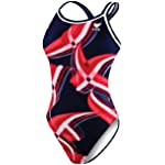 TYR Women&#39;s Victory Swim Suit, Navy/Red, 32 -Inch
