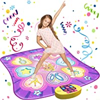 SUNLIN Dance Mat Toys for Girls Ages 3-10 | Dance Pad with LED Lights, Adjustable Volume, 9 Built-in Music, 7 Game Modes, 5 C