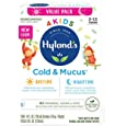 Kids Cold Medicine and Mucus Relief for Ages 2+, Hylands 4 Kids Cold &#39;n Mucus, Day and Night Value Pack, Syrup Cough Medicine for Kids, Nasal Decongestant and Allergy Relief, 4 Fl Oz Each