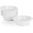 Sweese 521.001 Porcelain, Mini Pie Pan Set, 6.5 Inch - 12 oz Individual Pie Plate, Non-Stick Pie Dish, Round Pie Tins with Ruffled Edge, set of 6, White