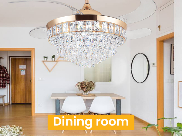 crystal chandelier ceiling fan