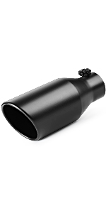 3" Inlet 5" Outlet Black Coated Exhaust Tip