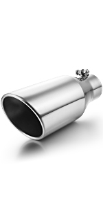 3" Inlet 5" Outlet Black Coated Exhaust Tip