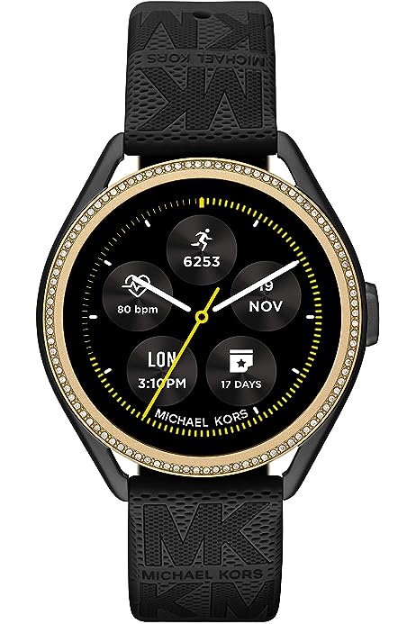 Women's Gen 5E 43mm Stainless Steel Touchscreen Smartwatch with Fitness Tracker, Heart Rate, Contactless Payments, and Smartphone Notifications.
