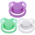 Adult Sized Pacifier Dummy for Adult Babies-Large Shield 3 Pack - Purple, Light Green, White