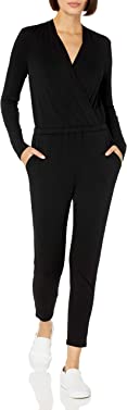 Amazon Essentials Women's Supersoft Terry Long-Sleeve V-Neck Wrap Jumpsuit (Previously Daily Ritual)
