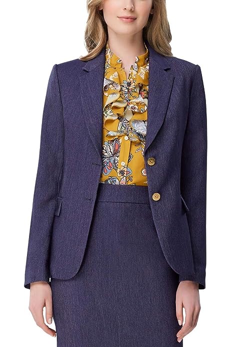 Womens Petites Jean Two Button Blazer